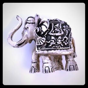 Silver Boho Elephant statue